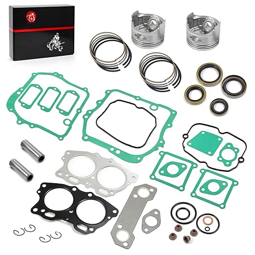 Piston & Ring Gasket Seal Top End Rebuild Kit STD Compatible with EZGO 4 Cycle Gas Golf Cart 350cc EH35C MCI Fuji Robin Engine 1996-2008