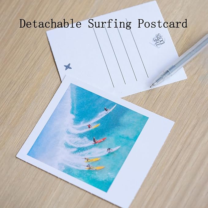 THEDOTS Series 15 Pack Frosted Ebony Surfboard Hanging Car Air Fresheners, Detachable Message Cards with Surfing Art, Long-lasting Scent for Car & Home