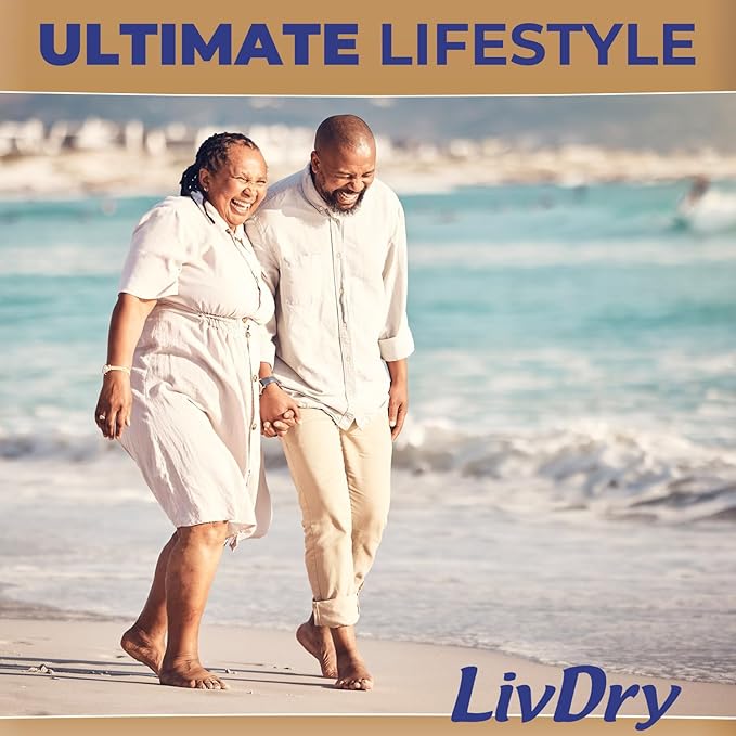 LivDry Ultimate XL Adult Incontinence Underwear, Max Absorbent Adult Diapers with Leak Protection, X-Large, 12-Pack