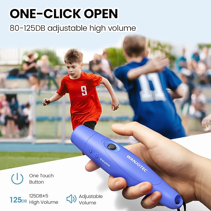 Electronic Whistle Set of 3, 3 Adjustable Tones, Maximum Volume 130dB Handheld Emergency Whistle for Referees, Sports, Outdoor Sports Whistle with Lanyard