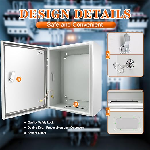Outdoor Electrical Box 24 x 16 x 10'' Nema 4X Enclosure Waterproof Junction Box Electrical Enclosure Lockable Weatherproof Enclosure Box