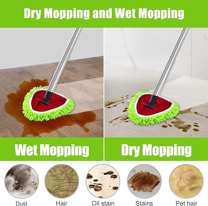 Mop Cloth Reusable, Mop Replacement Head Compatible with EasyWring & Clean Spin System Wet-Dry Mops Cloth for Household 4 Pack