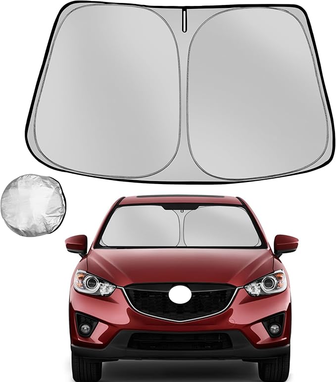 Windshield Sun Shade for 2013-2016 Mazda CX5 Foldable Sun Sunshade for Car Front Window Blocks UV Rays and Heat Automotive Interior Protector Custom Fit Accessories