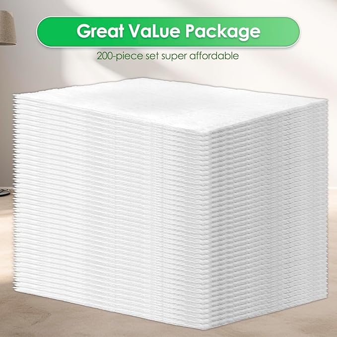 (200 Count) Disposable Dry Sweeping Cloths Pads Compatible with Swiffer Sweeper, Sweeper Dry Mop Refills, Dry Mop Pads for Floor Mopping and Cleaning, Electrostatic Cloths, 12.2 x 8.66 inch