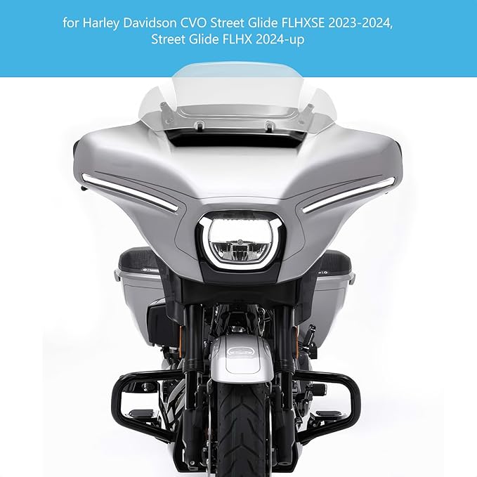 10" Wave Windshield Windscreen Wind Splitter Compatible for Harley Street Glide FLHX, CVO Street Glide FLHXSE 2023 2024 (Clear)