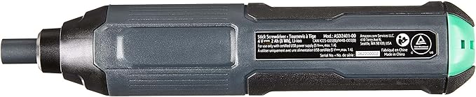Amazon Basics by SKIL 4V Cordless Stick Screwdriver with 10-Piece Bit Set and USB Cable