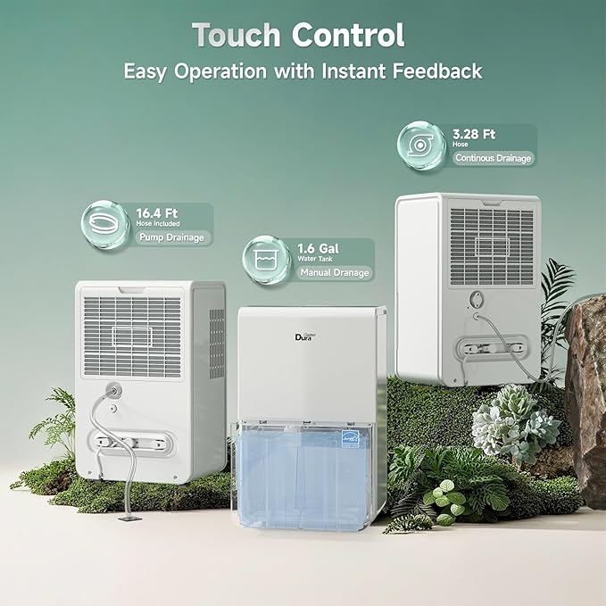 DuraComfort Dehumidifier for Basement Home with Pump,4500 Sq.ft 50 Pints With WiFi