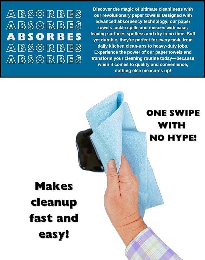 Small Roll Towels, 9x10.5 Inch Sheets, 100 Sheets per Roll, 30 Rolls per Case (Blue)