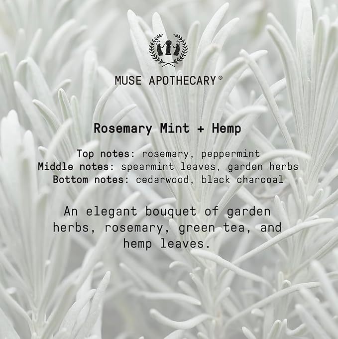 Muse Apothecary Hand Ritual - Aromatic and Nourishing Hand Soap, Infused with Natural Aromatherapy Essential Oils - USDA Certified Biobased - 16 oz, Rosemary Mint + Hemp, 3 Pack