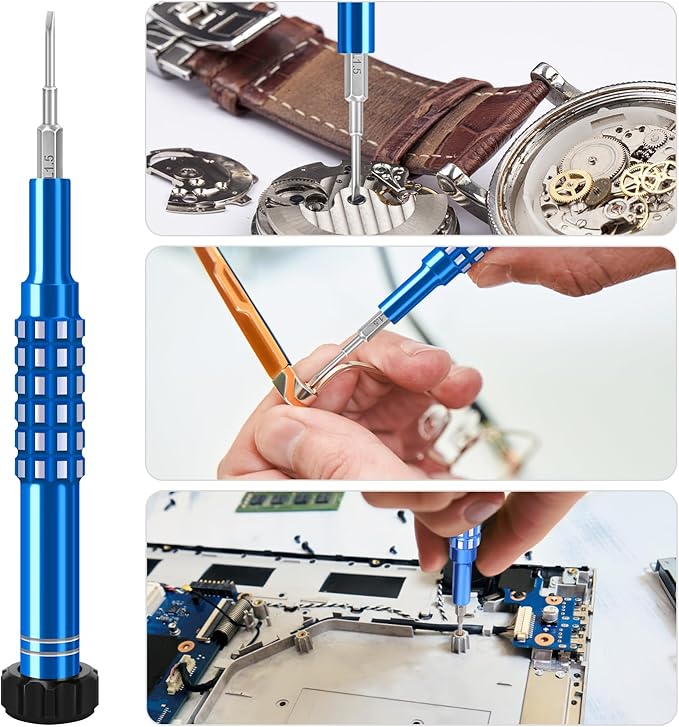 GISVAR 15PCS Precision Screwdriver Set with S2 Steel Magnetic Bits for Glasses, Watches, Laptop Repair | Includes Oxford Pouch, Magnetizer, Tweezers & Pry Tools