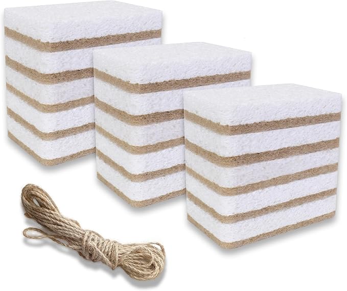 Kitchen Biodegradable Compostable Cellulose Sponges - Pack of 15 Eco Friendly Sponge