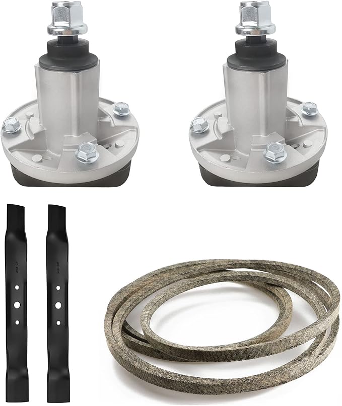 Deck Rebuild Kit 42 inch Deck Mower Parts for John Deere L100 L108 L110 Compatible with 2 Spindles GY20050 GY20785,2 Mulching Blades GX20249,Deck Belt GX20072