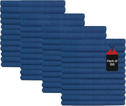 Premium Blue Huck Towels – (100 Pack) 15 x 27 inches 100% Cotton Bulk Towel for General Cleaning, Auto Shop, and Hospital Use, Super Absorbent, Machine Washable Cloth