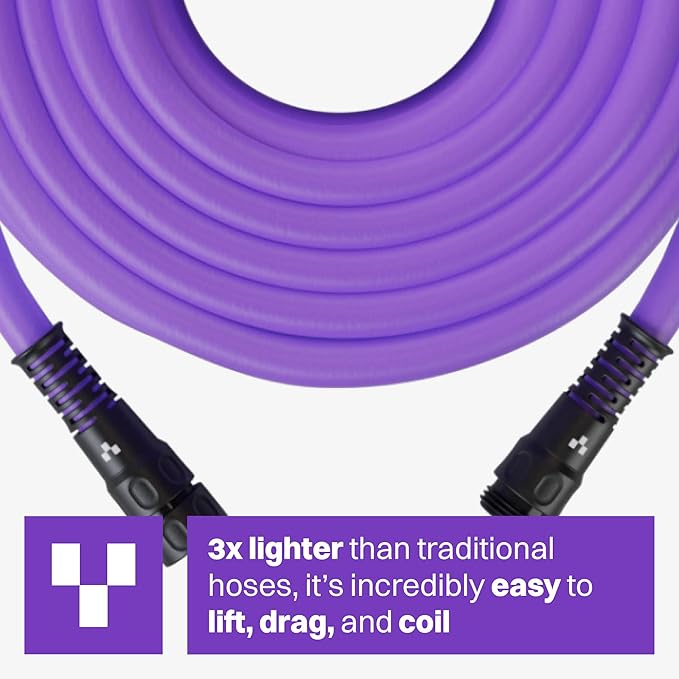 RELAX Expandable Garden Hose 100ft – Lightweight Hose with Anodized Aluminum Couplings & Spray Nozzle. Stylish Water Hose Ideal for watering Small Garden