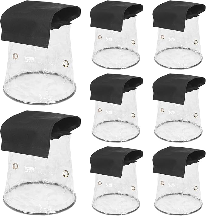 MAD OWL LED Par Light Rain Cover, Waterproof Outdoor Par Light Protection, Weather Shield for Stage Lighting, Hanging Mini LED Light Rainproof and Dustproof Accessories 8Pack transparent