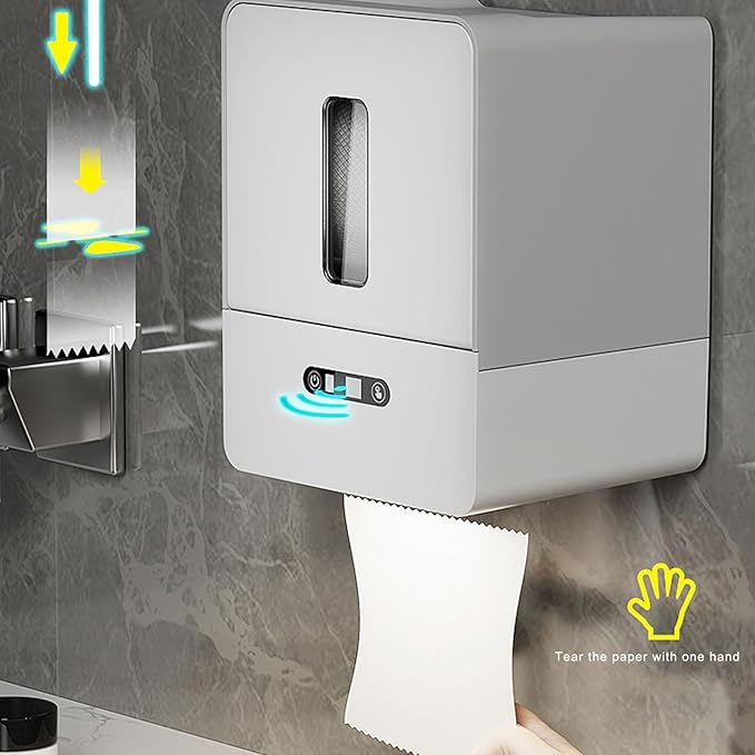 Automatic Paper Towel Dispenser for Kitchen Bathroom Wall Mount Under Cabinets Easy Touchless Battery Operated