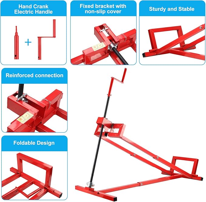 Lawn Mower Lift Jack, Lifting Platform 882 Lbs Capacity Telescopic Maintenance Jack with Manual Handle and Power Tool Extension Handle, Ride on Lawn Mower for Garden Tractors & Riding Lawn Mower