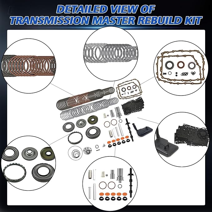 6L90 6L90E 6L80 6L80E Transmission Master Rebuild Kit Overhaul w/Pistons Filter Friction Fits for Escalade STS for Camaro Silverado Suburban Express 1500 2500 3500 Car Aftermarket Parts