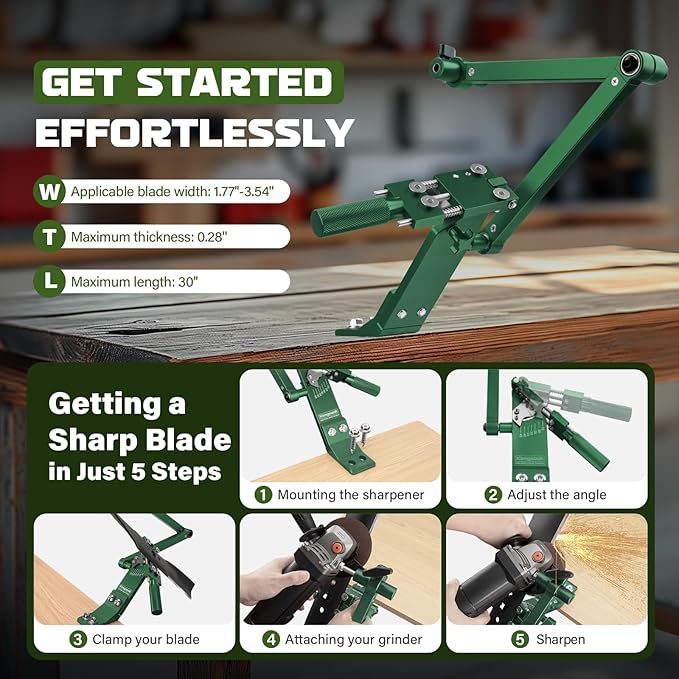 Lawn Mower Blade Sharpener, Lawnmower Blade Sharpening Tool with Blade Balancer, Blade Sharpner Kit