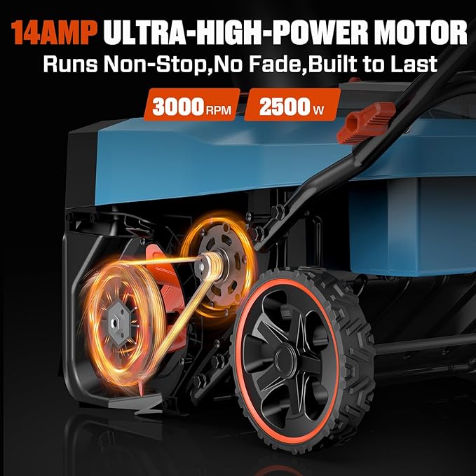 SENIX Electric Snow Blower,18 Inch Snow Thrower, Corded Snow Blower with 8-Inch Clearing Depth, 600lbs/min, 33ft Max Throw Distance, 15Amp 1700 Watt Motor, 4 LED Lights (STE14-M)