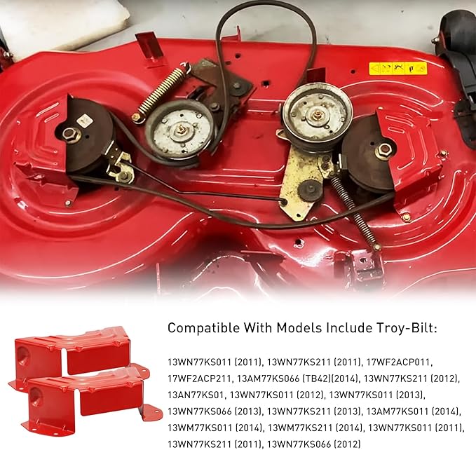 2 Pack Deck Spindle Pulley Belt Guard Cover Compatible with MTD Craftsman Troy Bilt Lawn Mowers, Fits 42 and 46 Inch Cut Decks, Replaces 783-06424A-0637 0638 OEM 783-06424A (Red)
