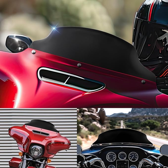 JMTBNO Black 4.5" Wave Windshield Windscreen Compatible for 2014-2024 Harley Davidson Touring Street Glide/Electra Glide/Ultra Limited/Tri Glide FLHT FLHX FLHXS FLHTK
