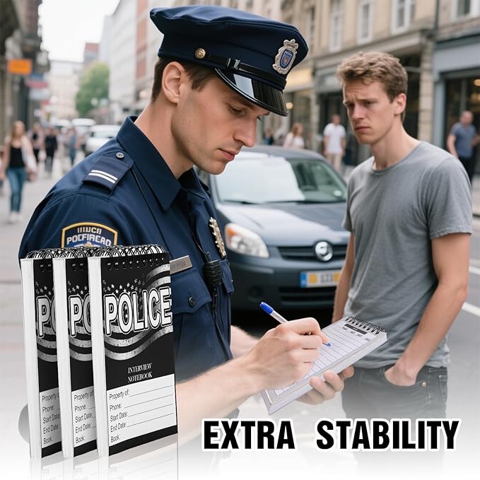 12 Pcs Public Safety Police Field Interview Notebook Report Notepad for Law Enforcement Officer Gifts Ticket Book Notebook Cop Interview Equipment Accessories, 70 Sheets/ 140 Pages(3.5x5 Inch)