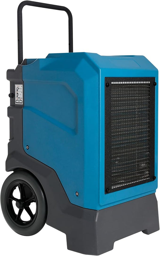 MOUNTO 310 Pints LGR Commercial Dehumidifier with Built-In Pump and Drain Hose – Portable, Heavy-Duty Dehumidifier with Wheels for Basements, Garages, Home, and Job Sites (Blue)