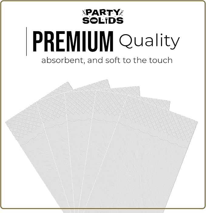 White Dinner Napkins Disposable 8" x 4" Folded - 40 Pcs 2 Ply White Napkins Disposable Paper Guest Towels for Bathrooms, Dinners, Everyday Parties & Party Supplies
