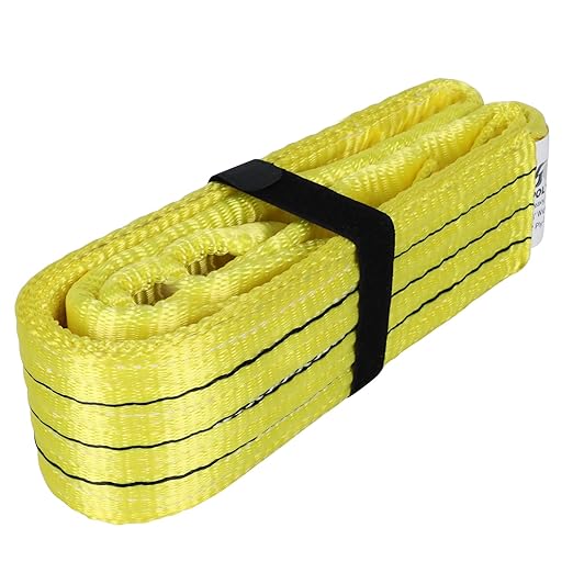 Heavy Duty Lift Sling, 3" x 6' 2-Ply Polyester Flat Eye Lift Sling Straps, Twist Eye, 17600lb