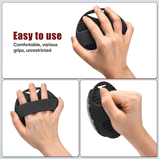 Anti Zinc Infused-Silicone Body Scrubber – Lymphatic Brush Exfoliating Body Scrubber for Shower Body,with Stiff and Soft Bristles for Anti-Puffiness,Blood Circulation - Black