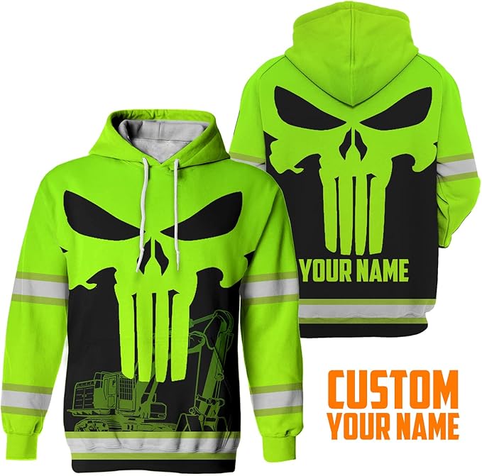 Matedecor High Visibility Hi Vis Hoodie for Men - Jobs Collection Custom Name Class 3 Reflective Safety Workwear