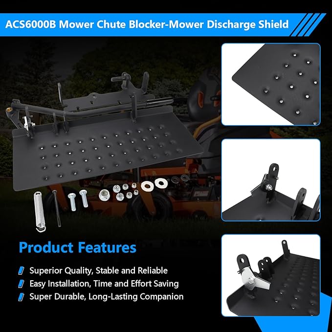 ACS6000B Mower Chute Blocker-Mower Discharge Shield Compatible with Bad Boy Mowers,54" / 60" / 61" / 72", Chute Blocker Replace Part Number 088-6000-00, 088600000