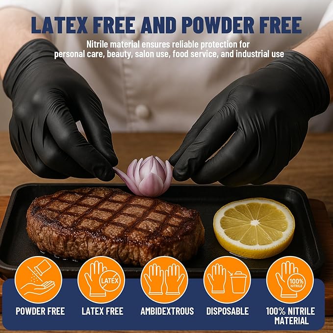 Individually Wrapped Nitrile Gloves 5mil, 40 Pairs (80 Count), Disposable Gloves, Latex Free, Powder Free, Easy to Carry for Travel, Work, Food Handling, Cleaning, Automotive, Daily Protection Small