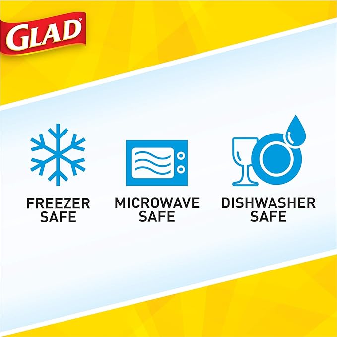 Glad Food Storage Containers for Everyday Use, Medium Square - Standard Meal Container Holds up to Twenty-Five Ounces, Blue, 25 oz - 5 Count