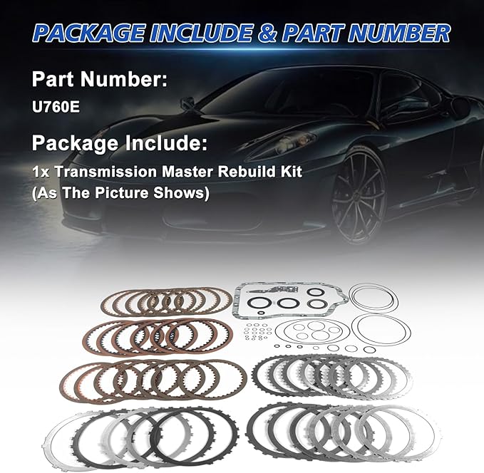 U760E U760F Transmission Master Rebuild Kit Fits for Camry Highlander RAV4 Sienna Venza 2.5L U760E