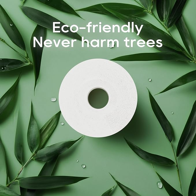 ECOLipak Bamboo Toilet Paper, Septic Safe Toilet Tissue, 9 Mega Rolls, 600 Sheets Per Roll, Tree Free, Non Toxic, 2 Ply, Soft and Absorbent, Eco Friendly Dye-Free Paper