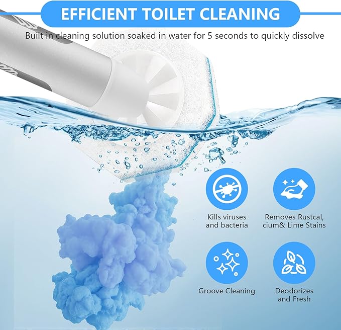 50 Count Toilet Wand Refills for Clorox, Upgraded Disposable Brush Heads Compatible with Clorox Wand Refills for Bathroom Cleaning