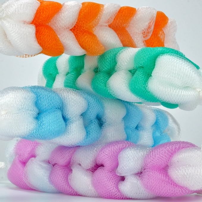 Exfoliating Loofah Back Scrubber for Shower,Wonderful Colors(4- Counts)