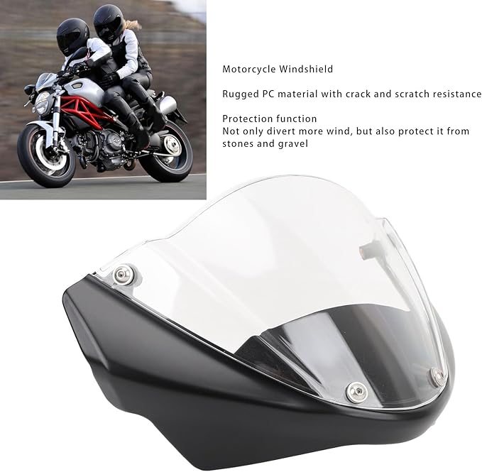 696 795 796 M1100 Motorcycle Windguard, Rugged PC Construction, Front Wind Deflector Screen