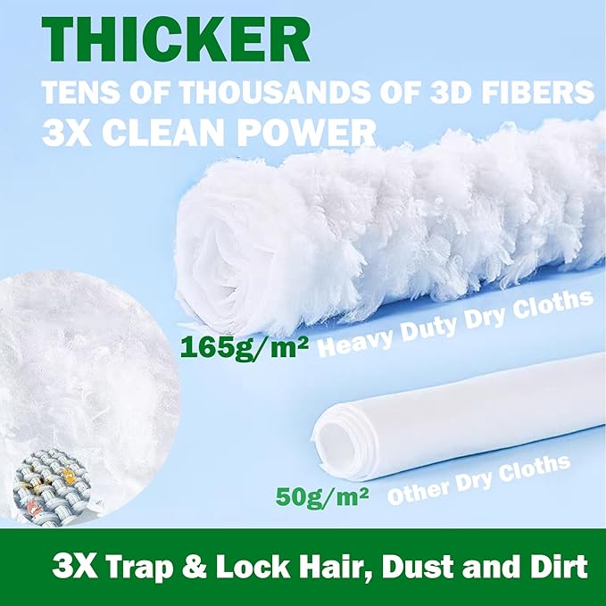 Heavy Duty Dry Sweeping Cloth Refills for Swiffer Sweeper Mop, Sweeper Pet Dry Pad Refills to Clean Dust, Pet Hair, Dirt, Floor Duster Refills, 100 Count