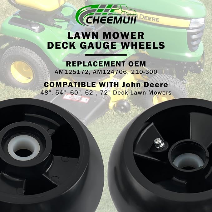 CheeMuii 8 Pack AM125172 Mower Deck Gauge Wheels Kit Lawn Mower Deck Wheels Replace for AM125172 AM124706 210-300 Compatible with John Deere 48", 54", 60", 62“, 72" Deck