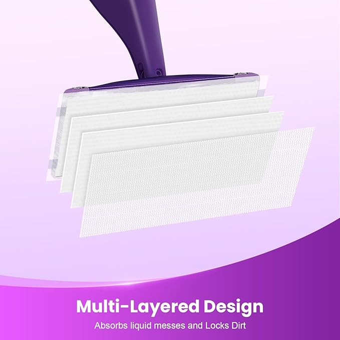 Disposable Wet Pads Refill for Swiffer WetJet Mop,30-Pack Multi-Surface Spray Mop Pad Refills for Floor, Bathroom, Kitchen, Living Room Cleaning, Super Strong Stains Absorption