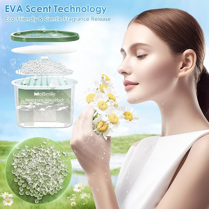 Moisture Absorbers 3 Pack, Fresh Fragrance Closet Dehumidifier for Bathroom, Car ＆ Basement, 10.5 oz Refillable Humidity Absorber Boxes