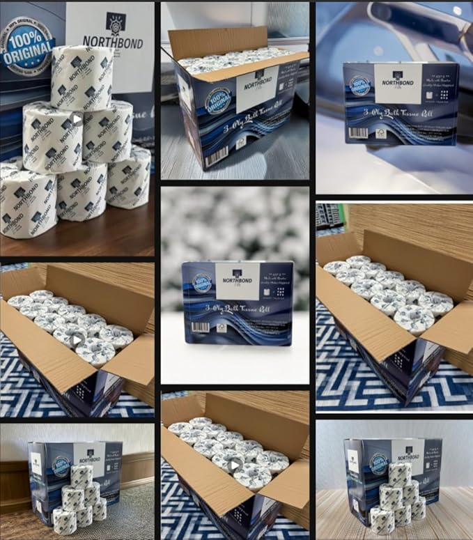Northbond Luxury 3-Ply Bamboo Toilet Paper: Ultra-Soft, Strong & Smooth Bath Tissue. 40 Family Rolls (360 Reg. Rolls) = 23,045 Total Sheets. 100% Sustainable & Septic-Safe for Your Home.