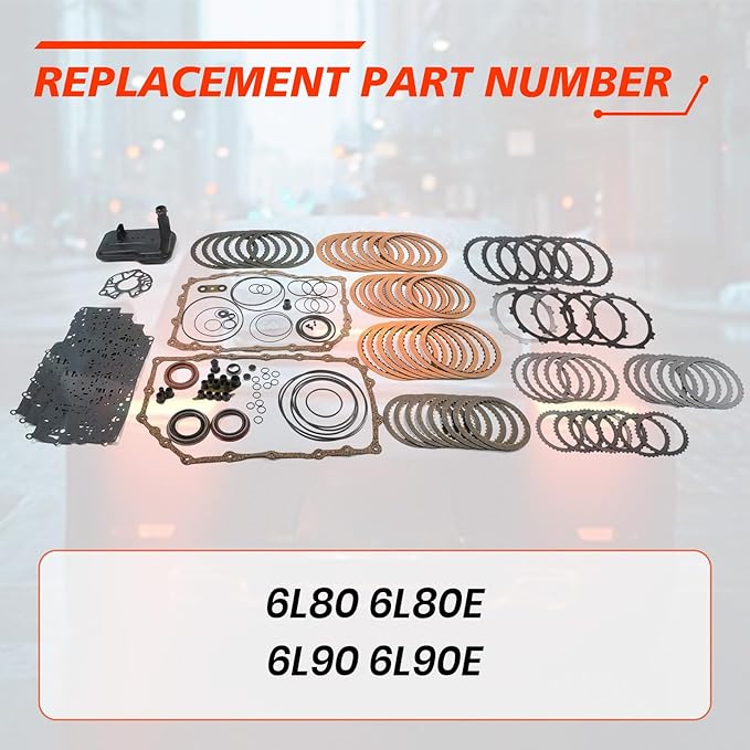 6L80E 6L90E Transmission Rebuild Kit With Filter, Compatible with Escalade Avalanche Suburban Yukon Camaro, Transmission Rebuild Overhaul Seals Set with Steel Clutch Plates Replaces Parts 6L80