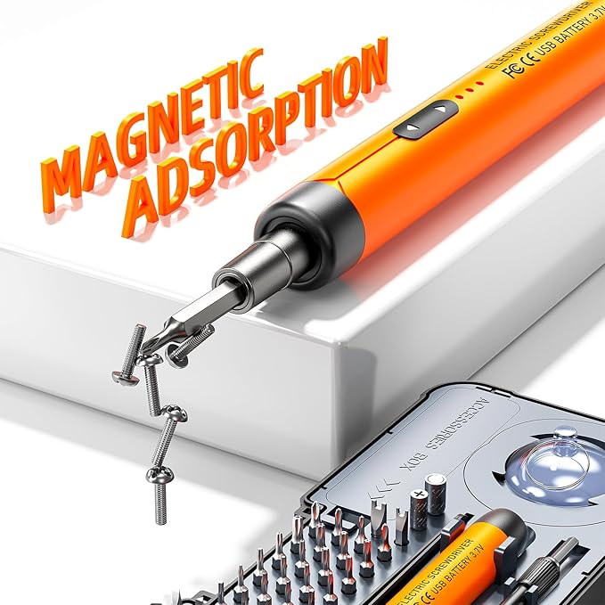 Mini Electric Screwdriver Set 88-IN-1: UnaMela Small Electric Screwdriver Cordless - 88 Precision Bits, LED Light, Magnetic Power Screwdriver Repair Tool Kit for PC RC Electronics