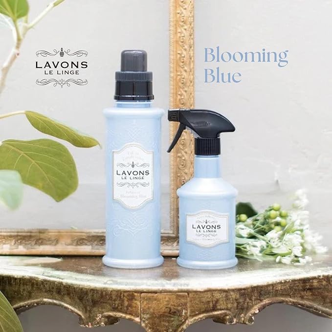 LAVONS Natural Fabric Conditioner for Sensitive Skin, Plant-Based Laundry Softener for Baby & Pet, Reduces Fabric Wrinkles, Long-Lasting Scent & Odor Control from Japan, BLUE BLOOMING, 20.3 Fl Oz
