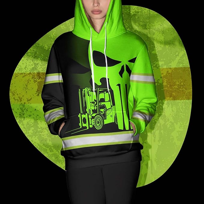 Matedecor High Visibility Hi Vis Hoodie for Men - Jobs Collection Custom Name Class 3 Reflective Safety Workwear