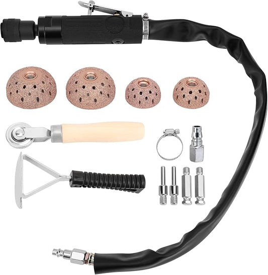 Air Tire Repair Polish Patch Tools, 2500RPM Air Tire Buffer Tire Patch Kit with Tungsten Steel Head for Tire Maintenance Polishing Grinding Repair